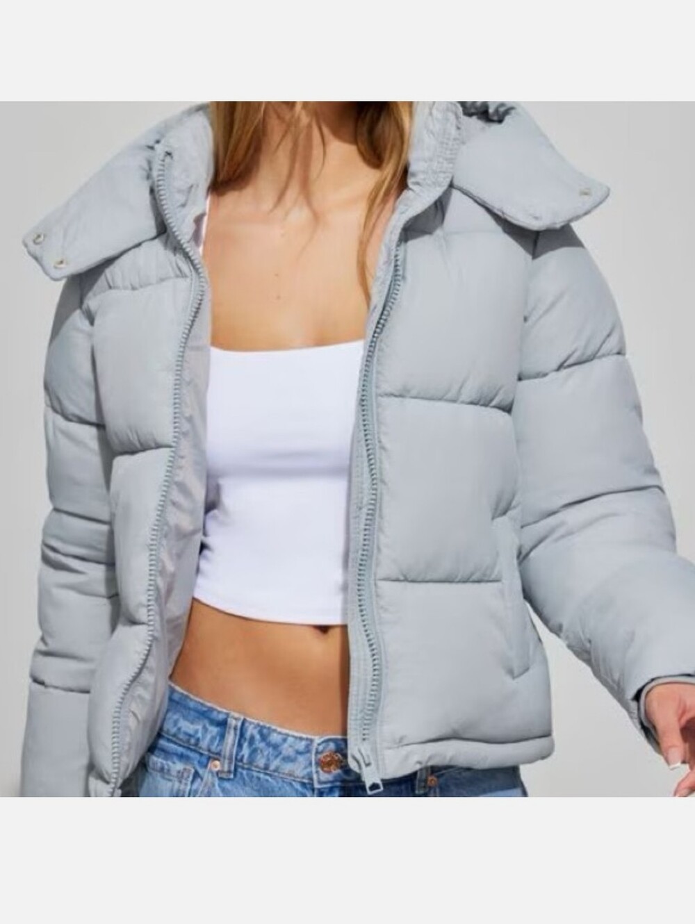 Garage Light Gray Women's Puffer Jacket - Small